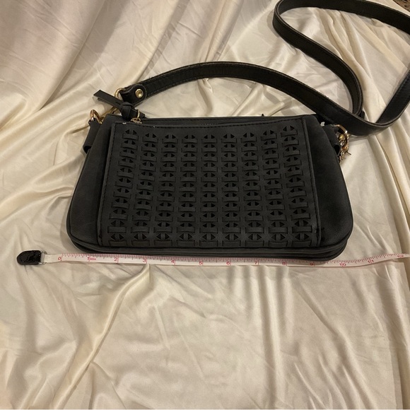 (Sold) Dark Iron Grey Faux suede Crossbody bag - Picture 8 of 9